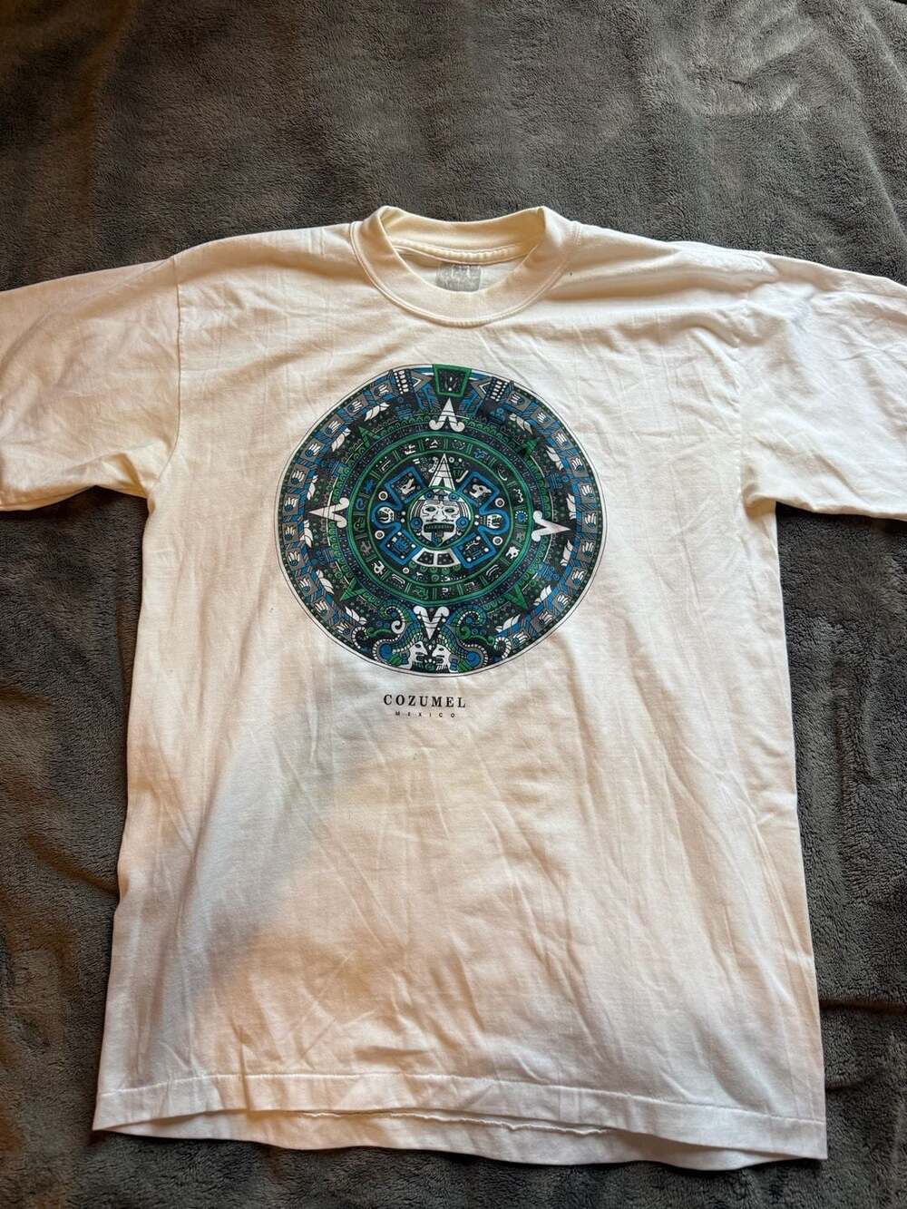 Vintage Cozumel Mexico Mayan Aztec Calendar Graphic T-Shirt